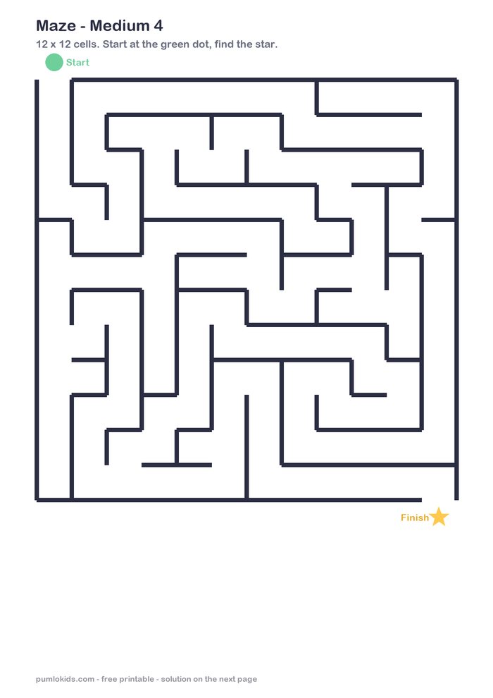 Medium maze 4 printable, page one