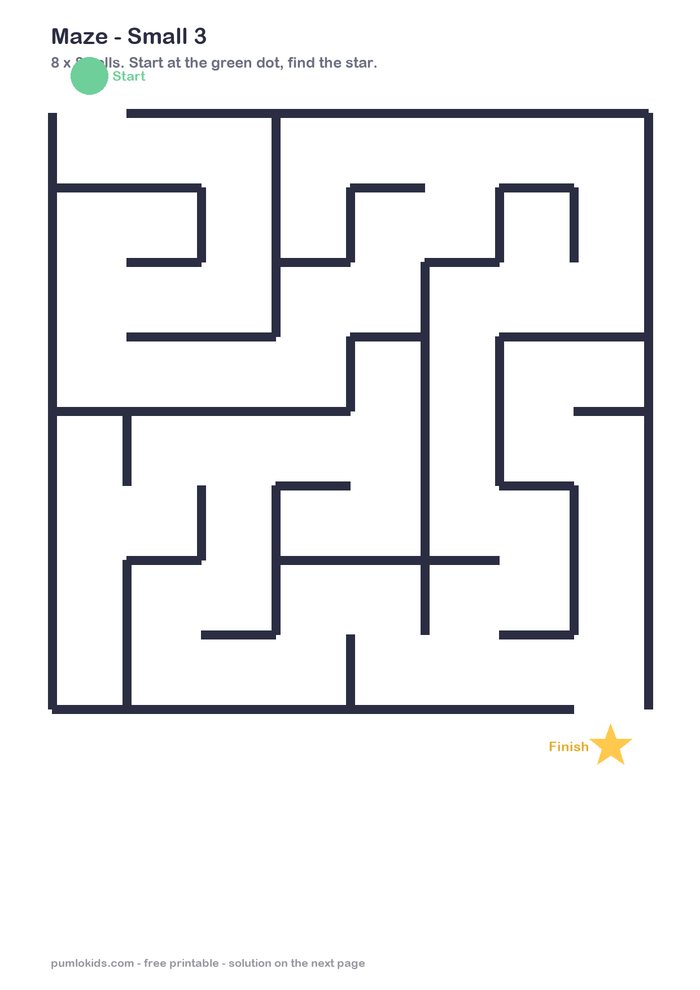 Small maze 3 printable, page one