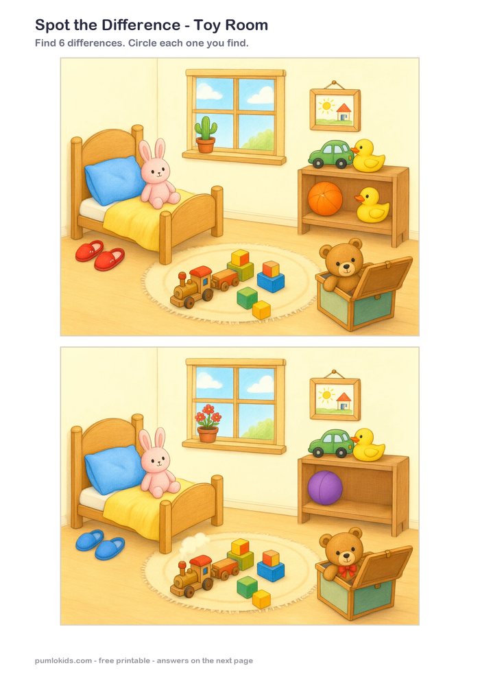 Toy Room printable, page one